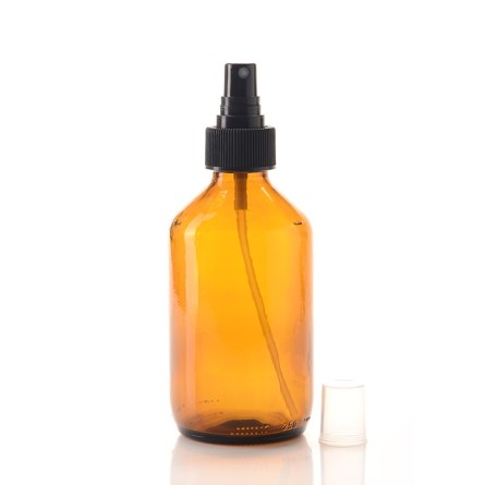 Braunglasflasche 250ml mit schwarzem Sprühkopf