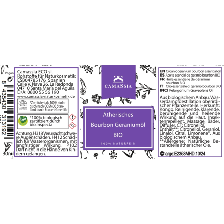 Ätherisches Geraniumöl BIO (Bourbongeranie)