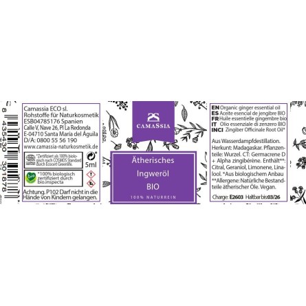 Ätherisches Ingweröl BIO