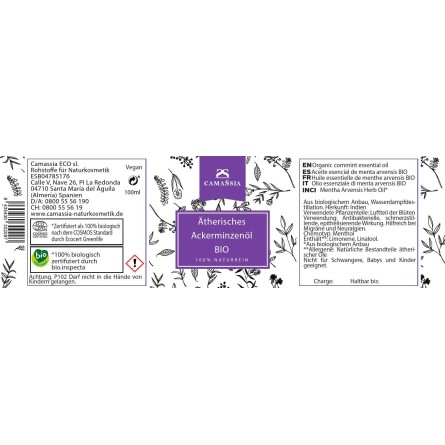 Ätherisches Ackerminzenöl BIO (Mentha arvensis)