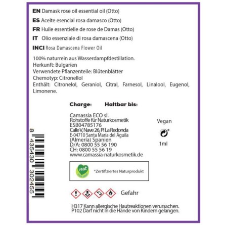 Ätherisches Rosenöl (Otto) destilliert 1 ml