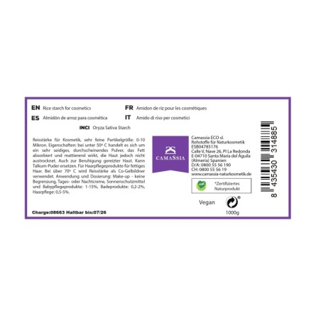 Reisstärke für Naturkosmetik