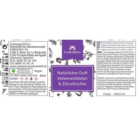 Natürlicher Duft Verbenenblüten und Zitrusfrüchte